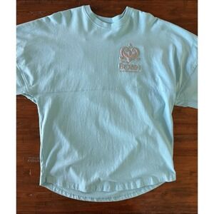Disney Frozen Broadway Spirit Jersey Small‎ Aqua Blue Let It Go Pullover
